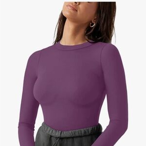 ReoRia Bodysuit Top in Elegant Purple with Sleek Design
